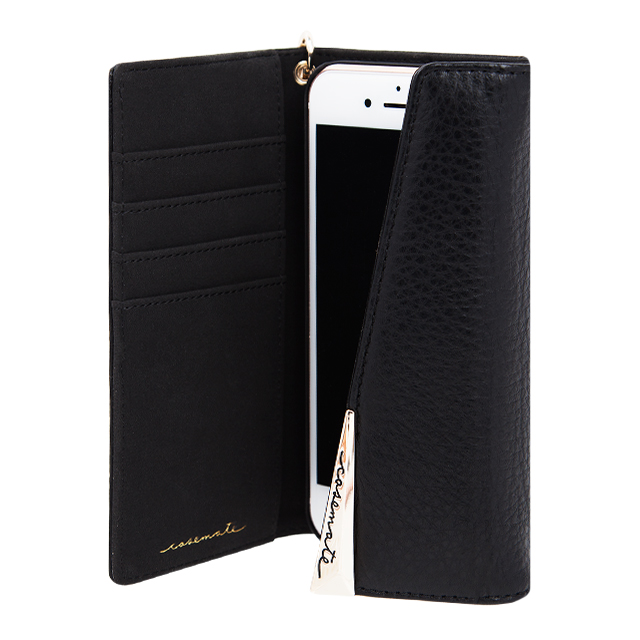 【iPhone8 Plus/7 Plus ケース】Leather Folio Wristlet Case (Black)サブ画像