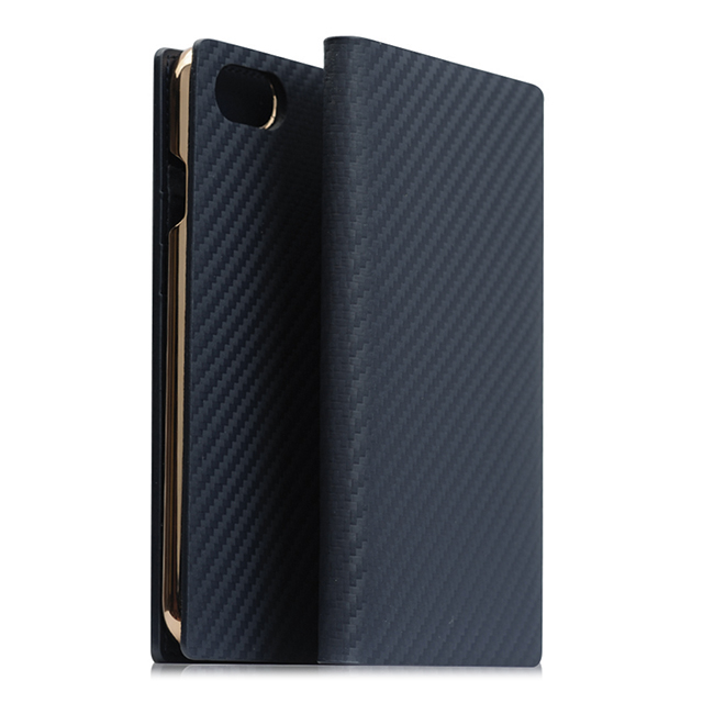 【iPhoneSE(第3/2世代)/8/7 ケース】Carbon Leather Case (ネイビー)サブ画像