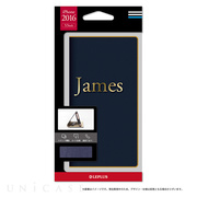 【iPhone8 Plus/7 Plus ケース】一枚革PUレザーケース「James」 (ネイビー)