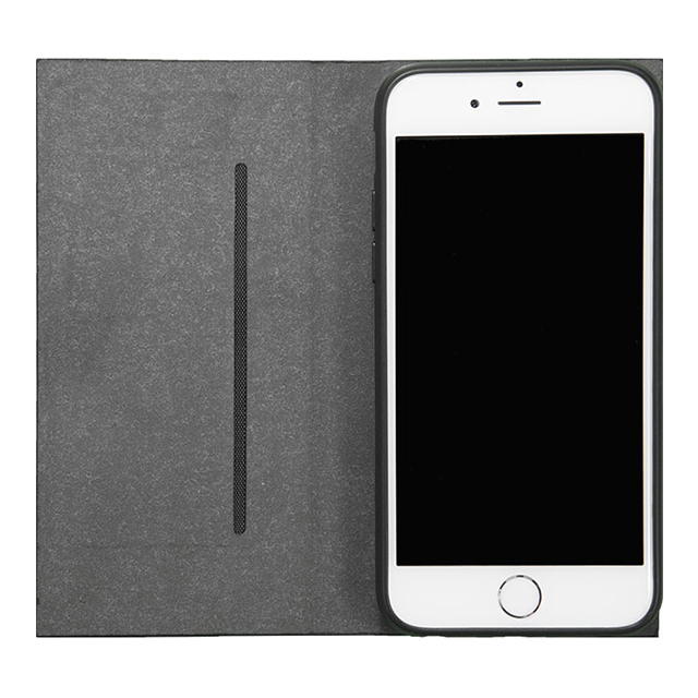 【iPhone8/7/6s/6 ケース】スエードハイブリットケース（左開きタイプ） ブラックサブ画像