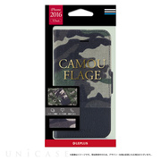 【iPhone8 Plus/7 Plus ケース】薄型ファブリックデザインケース「CAMOUFLAGE」 グリーン/ブラック