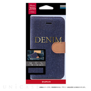 【iPhone8 Plus/7 Plus ケース】ブックタイプファブリックデザインケース「DENIM」 (インディゴ)