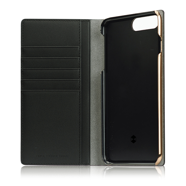 【iPhone8 Plus/7 Plus ケース】Calf Skin Leather Diary (ブラック)サブ画像