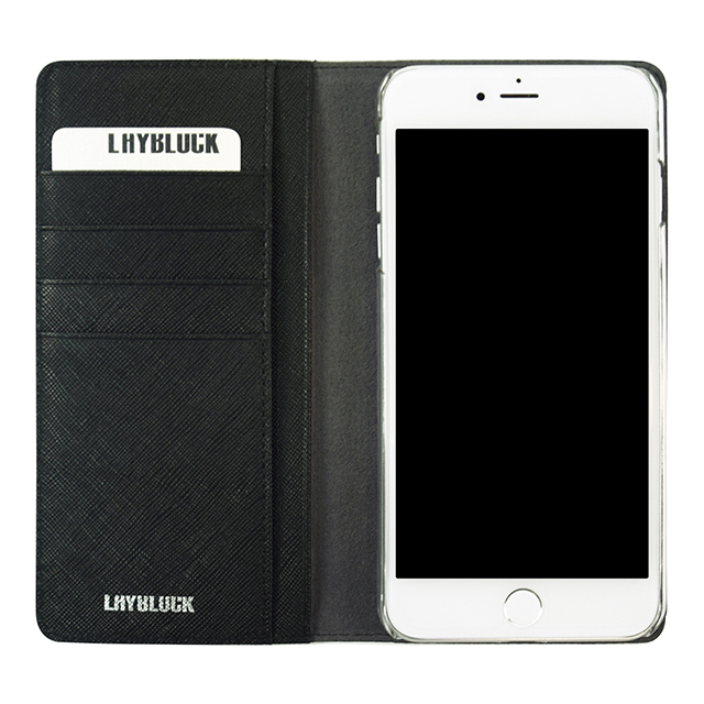 【iPhone8 Plus/7 Plus ケース】Saffiano Flip Case (ブラック)サブ画像