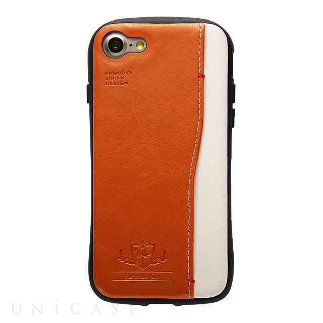 【iPhoneSE(第3/2世代)/8/7 ケース】プロテクターポケットケース ”FLAMINGO” (Orange)