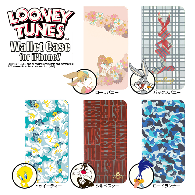 【iPhoneSE(第2世代)/8/7 ケース】LOONEY TUNES ウォレットケース for iPhone7(Bugs Bunny)サブ画像