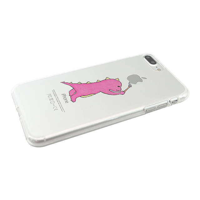 【iPhone7 Plus ケース】ソフトクリアケース (お絵かきザウルス/ピンク)サブ画像