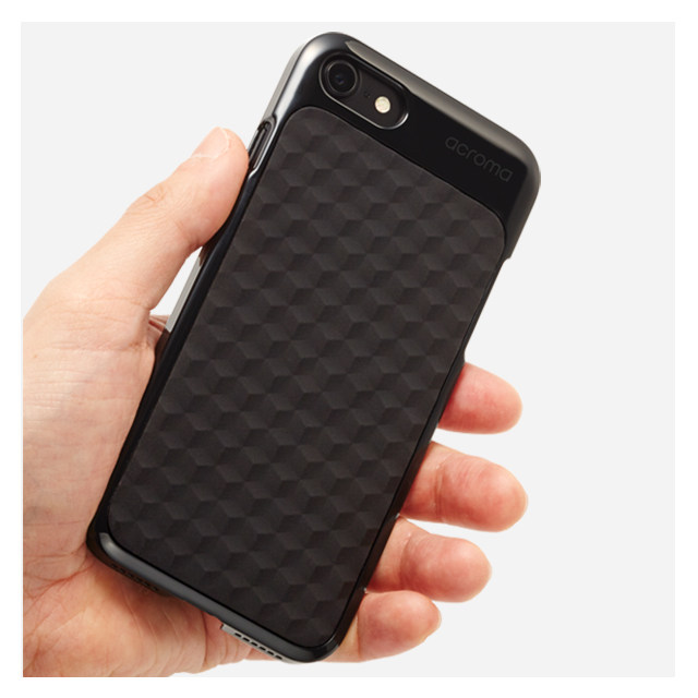 【iPhoneSE(第2世代)/8/7 ケース】Texture case for iPhone7(Hexagon Black)サブ画像