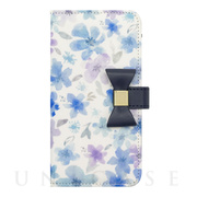 【iPhoneSE(第3/2世代)/8/7/6s/6 ケース】Flower Series wallet case for iPhone7/6s/6(Watery Blue）