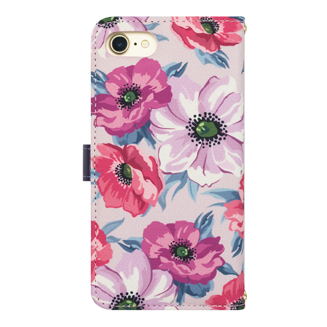 【iPhoneSE(第3/2世代)/8/7/6s/6 ケース】Flower Series wallet case for iPhone7/6s/6(Purple Anemone）サブ画像