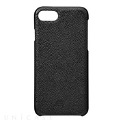 【iPhoneSE(第3/2世代)/8/7 ケース】Embossed Grain Leather Case (Black)