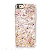 【iPhoneSE(第2世代)/8/7 ケース】Dusty Rose and Coral Art Deco Marbling Pattern