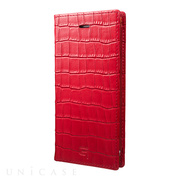 【iPhone8/7 ケース】Croco Patterned Full Leather Case (Red)