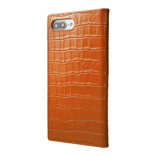 【iPhone8 Plus/7 Plus ケース】Croco Patterned Full Leather Case (Tan)サブ画像