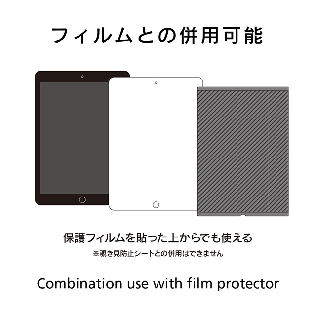 【iPad(9.7inch)(第5世代/第6世代)/Pro(9.7inch)/Air2/iPad Air(第1世代) フィルム】貼って剥がせる のぞき見防止 液晶保護シートサブ画像