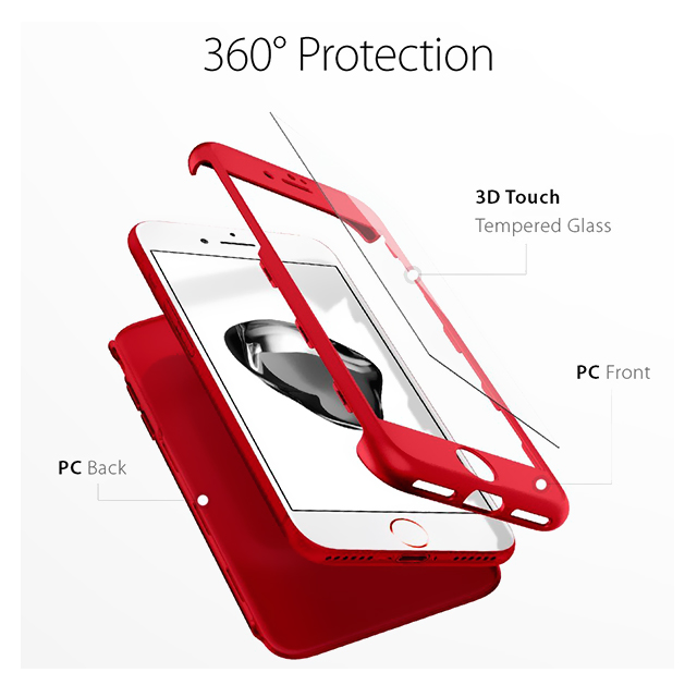 【iPhone7 ケース】Thin Fit 360 (Red)サブ画像