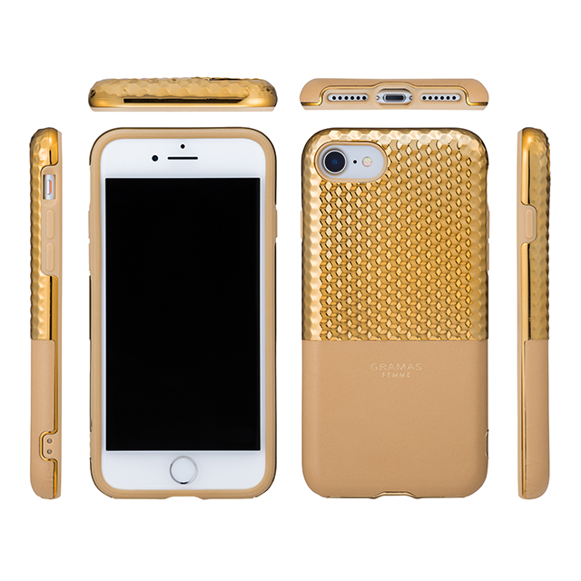 【iPhoneSE(第3/2世代)/8/7 ケース】”Hex” Hybrid Case (Gold)サブ画像
