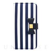 【iPhoneSE(第3/2世代)/8/7/6s/6 ケース】Ribbon Diary Stripe for iPhoneSE(第2世代)/8/7/6s/6 Navy