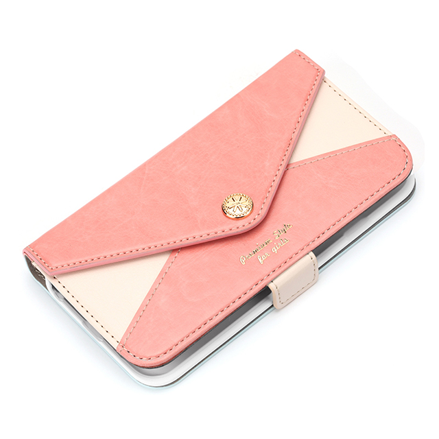 【iPhoneSE(第3/2世代)/8/7/6s/6 ケース】フリップカバー 三角模様カードポケット for girls (ピンク)サブ画像