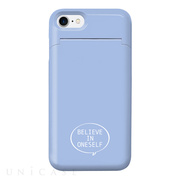 【iPhone8/7 ケース】鏡付き背面収納型 デザインケース (Color 07 ブルー)