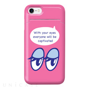 【iPhone8/7 ケース】鏡付き背面収納型 デザインケース (Girls 01 ピンク)