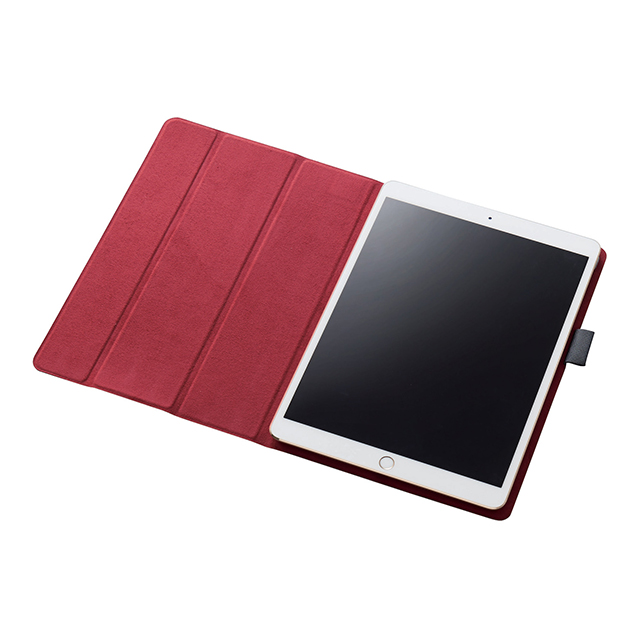 【iPad Pro(10.5inch) ケース】フラップカバー イタリア製ソフトレザー 2アングル 薄型 (ブルー)サブ画像