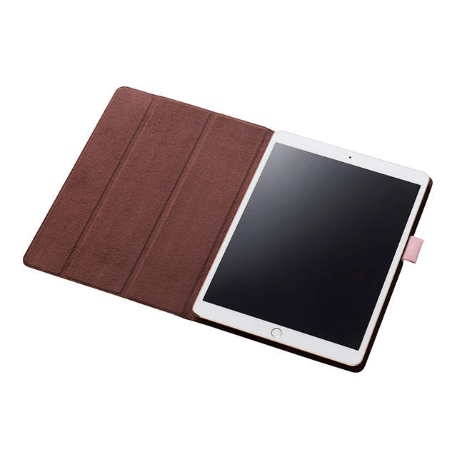 【iPad Pro(10.5inch) ケース】フラップカバー イタリア製ソフトレザー 2アングル 薄型 (ピンク)サブ画像