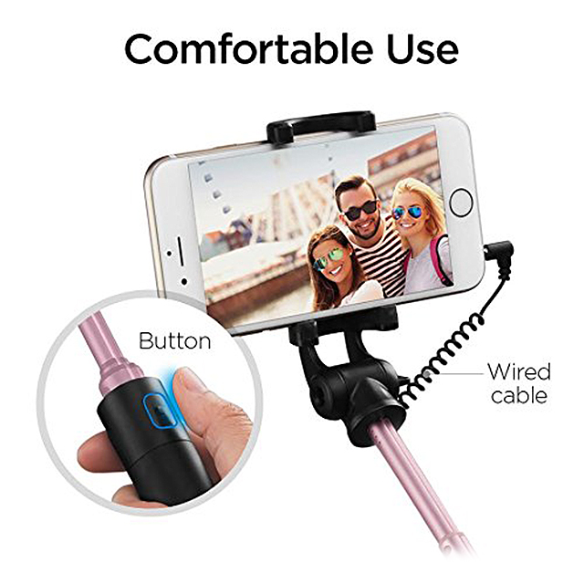 S530 Battery Free Wired Selfie Stick (Rose Gold)goods_nameサブ画像