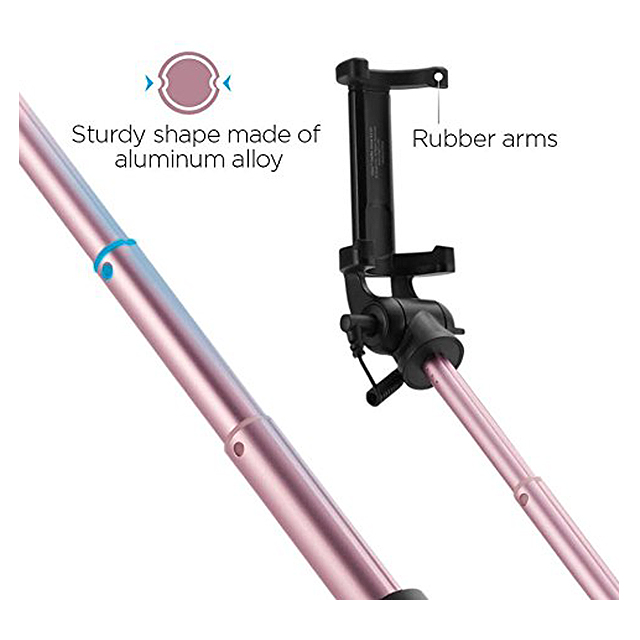 S530 Battery Free Wired Selfie Stick (Rose Gold)サブ画像