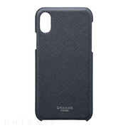 【iPhoneXS/X ケース】“EURO Passione” Shell PU Leather Case (Navy)