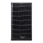 【iPhoneXS/X ケース】“EURO Passione Croco” Book PU Leather Case (Black)