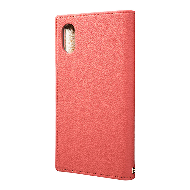 【iPhoneXS/X ケース】”Colo” Book PU Leather Case (Coral Pink)サブ画像