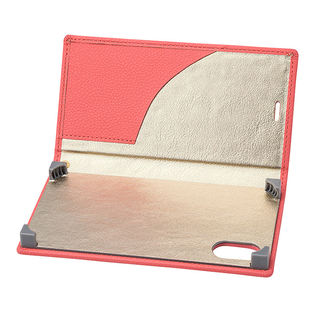 【iPhoneXS/X ケース】”Colo” Book PU Leather Case (Coral Pink)サブ画像