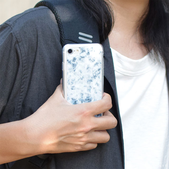 【iPhoneSE(第3/2世代)/8/7 ケース】HYBRID CASE for iPhoneSE(第2世代)/8/7 (White Marble Stone)サブ画像