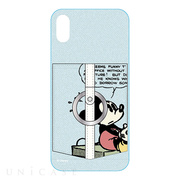 【iPhoneXS/X ケース】ハードケース ポケット＆リング付き (ミッキーマウス/デニム)