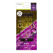 【iPhone8/7 フィルム】アルミノシリケート 反射防止 フレームガラス (ブラック)