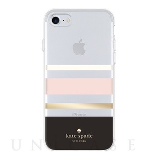 【iPhone8/7 ケース】Protective Hardshell Case (Charlotte Stripe Black/Cream/Blush/Gold Foil)