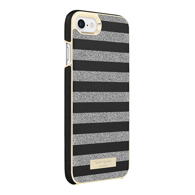 【iPhoneSE(第2世代)/8/7 ケース】Wrap Case (Glitter Stripe Black Saffiano/Silver Glitter)サブ画像
