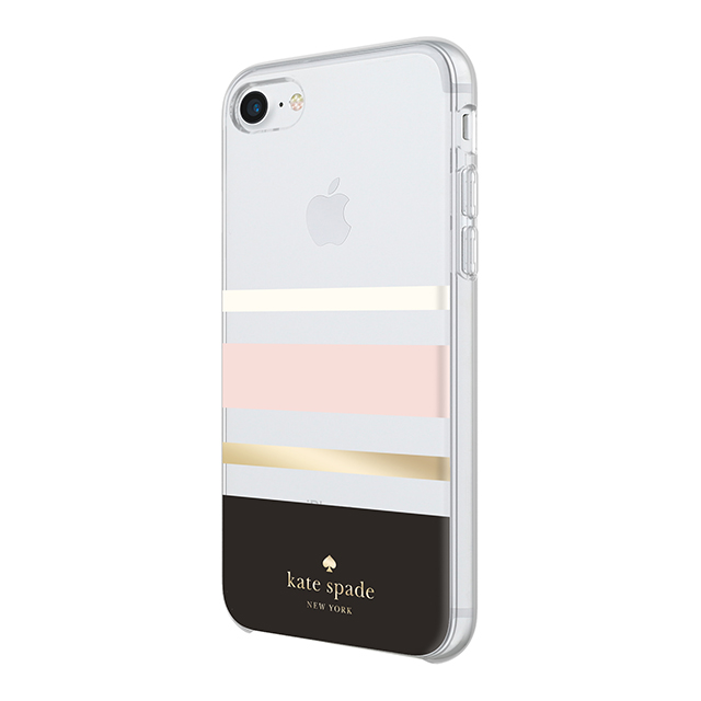 【iPhoneSE(第2世代)/8/7 ケース】Protective Hardshell Case (Charlotte Stripe Black/Cream/Blush/Gold Foil)goods_nameサブ画像