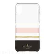 【iPhoneXS/X ケース】Protective Hardshell Case (Charlotte Stripe Black/Cream/Blush/Gold Foil)