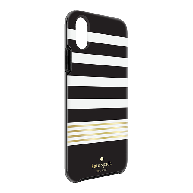 【iPhoneXS/X ケース】Protective Hardshell Case (Stripe 2 Black/White/Gold Foil)サブ画像