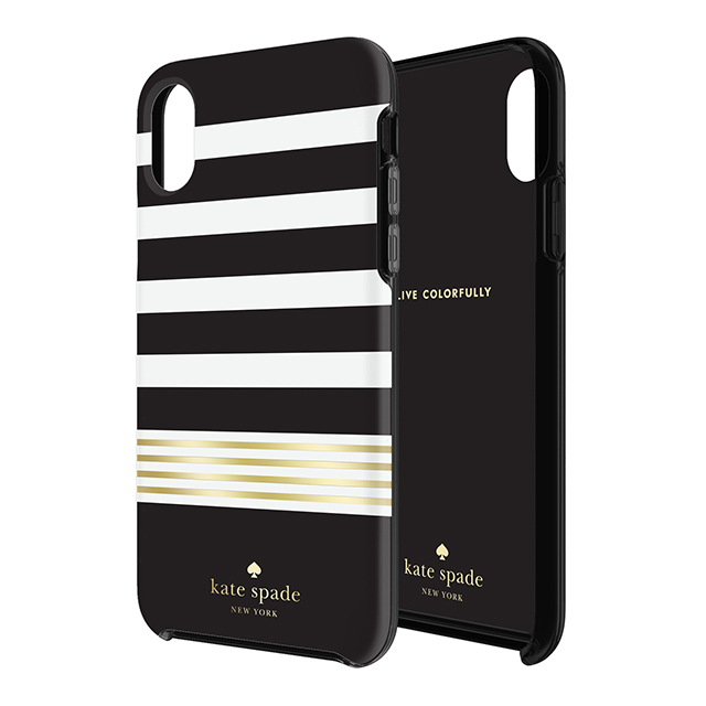 【iPhoneXS/X ケース】Protective Hardshell Case (Stripe 2 Black/White/Gold Foil)サブ画像