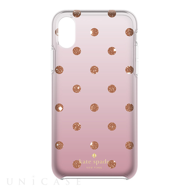 【iPhoneXS/X ケース】Protective Hardshell Case (Glitter Dot Foxglove Ombre/Rose Gold Foil/Rose Gold Giltter)