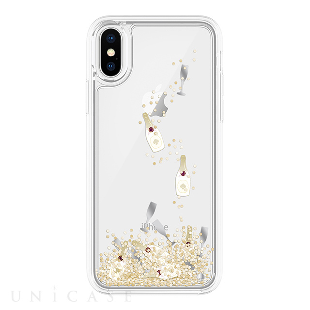 【iPhoneXS/X ケース】Liquid Glitter Case (Champagne Bollte and Glass Confetti Gittler)