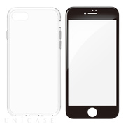 【iPhone8/7 ケース】[Turtle Pro]ハイブリッドケース (クリア)＆ガラスセット (ブラックフレームガラス)