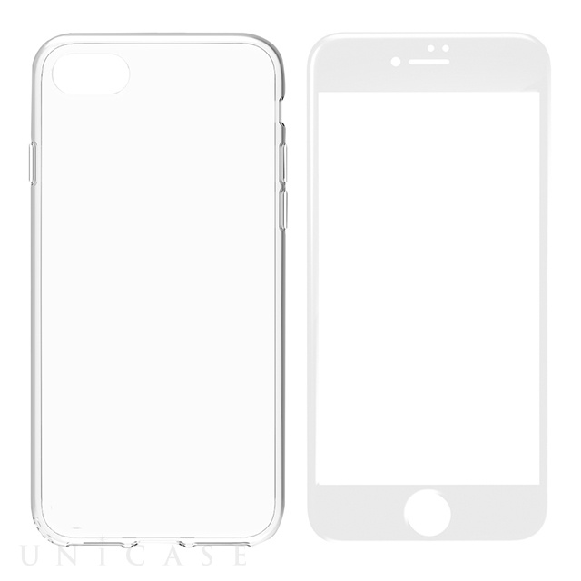【iPhone8 Plus/7 Plus ケース】[Aegis Pro]フルカバーTPUケース＆ガラスセット (ホワイトフレームガラス)