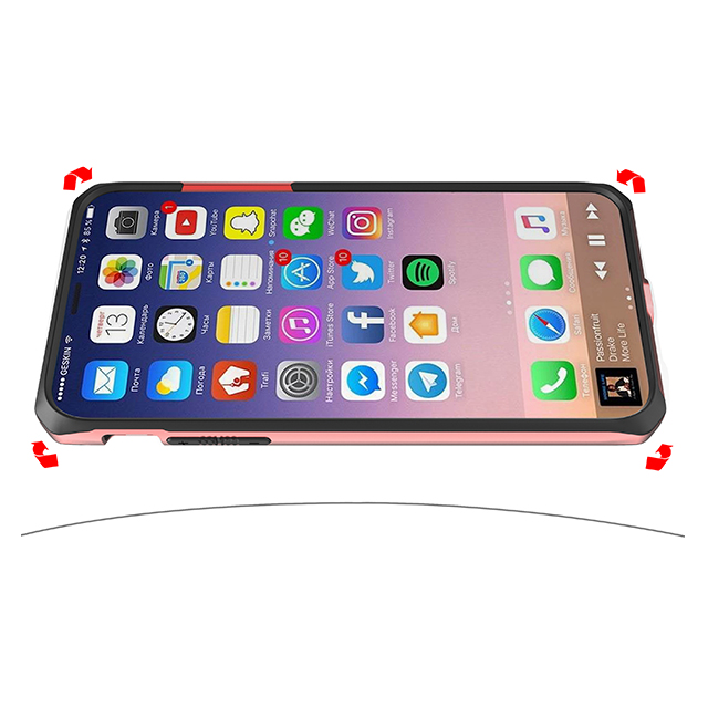 【iPhoneXS/X ケース】液晶保護ガラス付き! 耐衝撃ケース VENUM (ローズゴールド)サブ画像