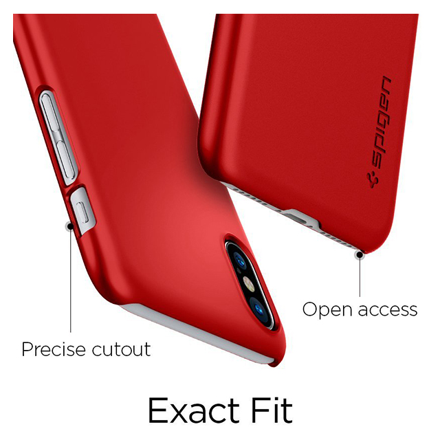 【iPhoneX ケース】Thin Fit (Metallic Red)サブ画像