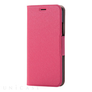 【iPhoneXS/X ケース】ソフトレザーカバー 薄型 磁石 イタリアン Coronet (ピンク)