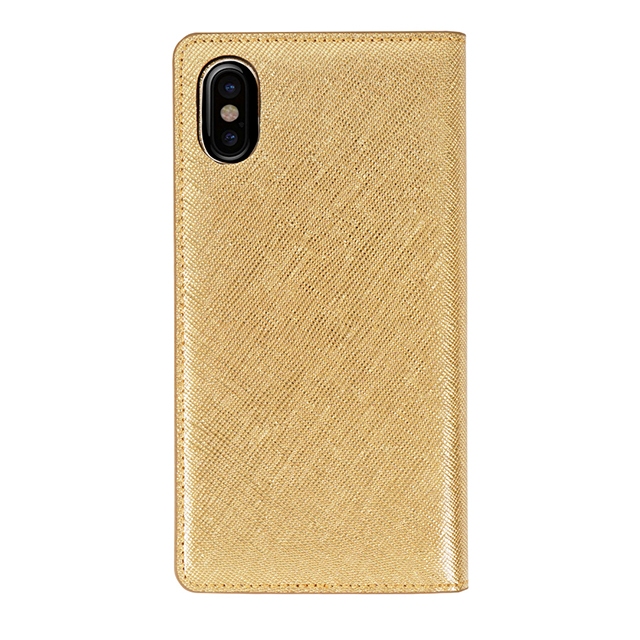【iPhoneXS/X ケース】Saffiano Flip Case (ゴールド)サブ画像